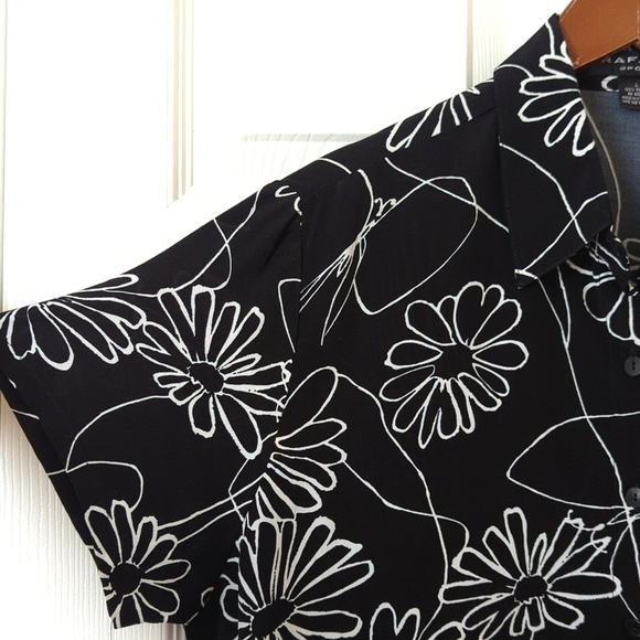 Rafael Sport 90s Vintage Floral Relaxed Top & Cropped Pants Matching Set Black L - Picture 4 of 16